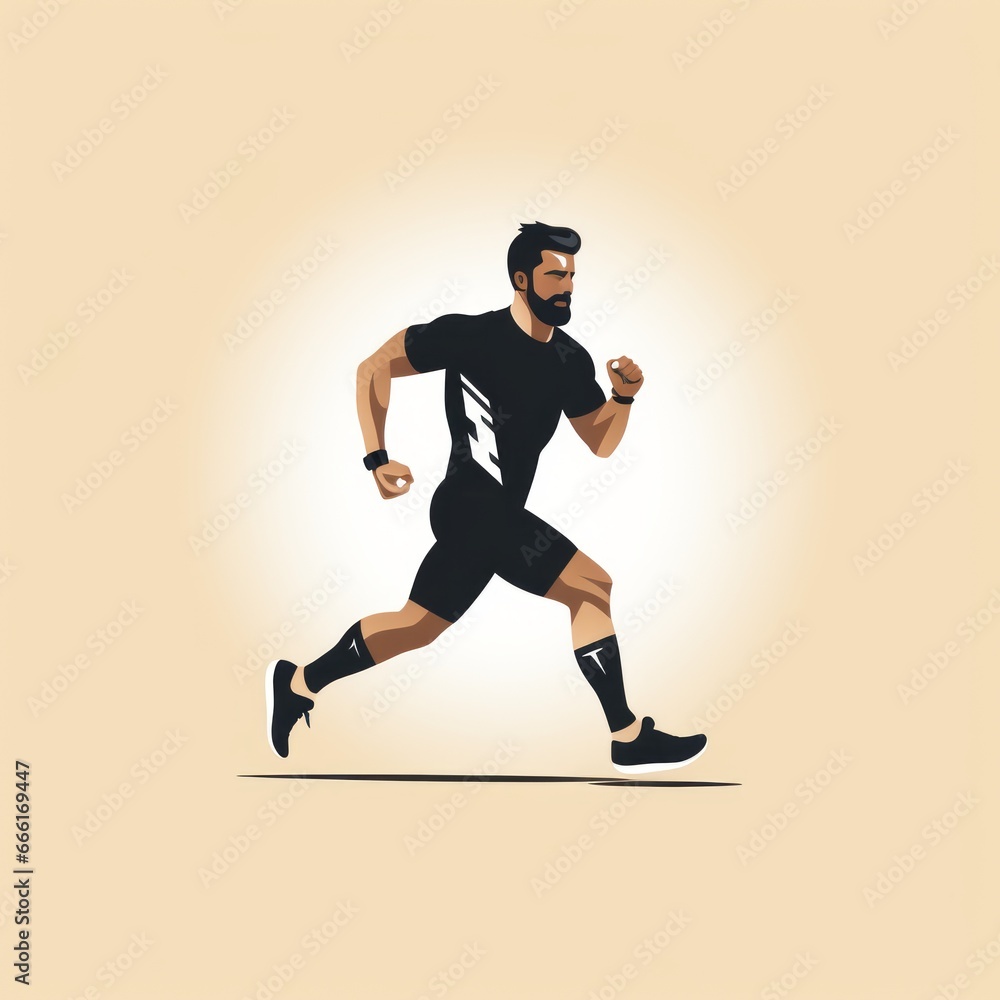 Fototapeta premium minimalistic jogger icon