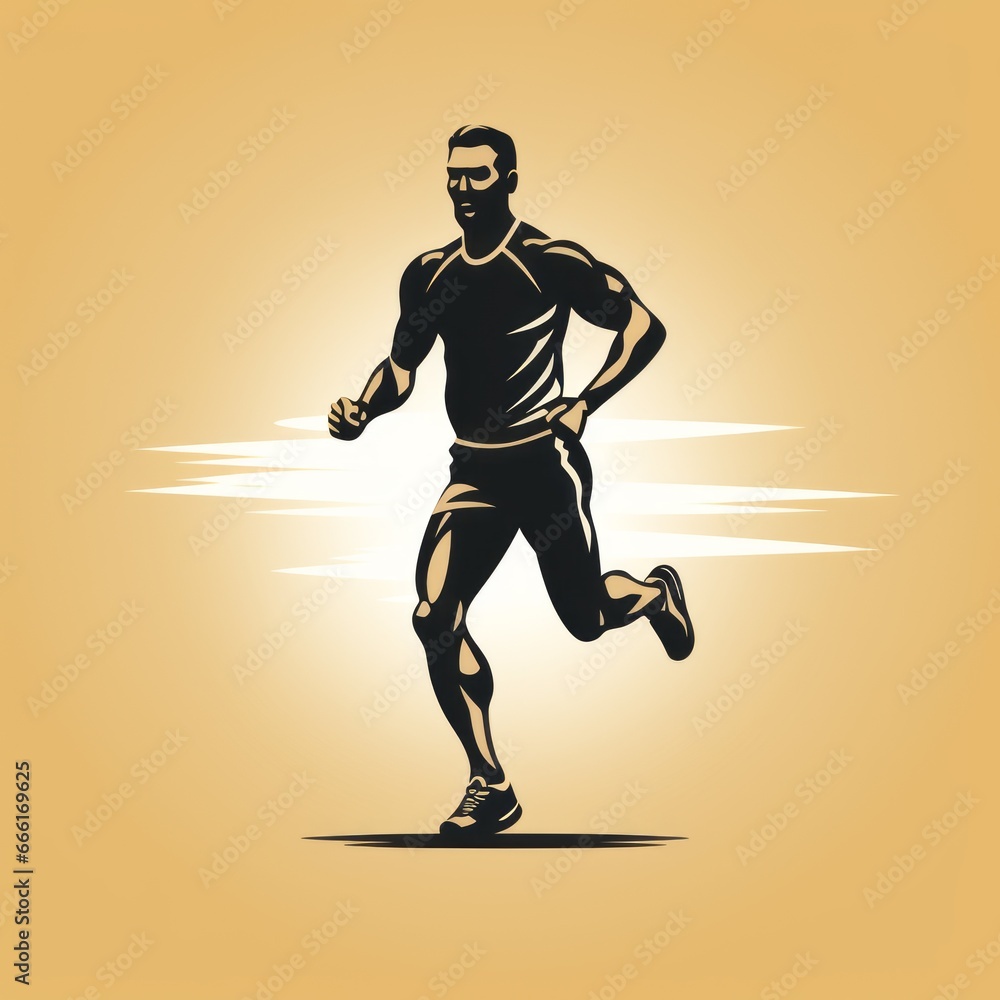 Fototapeta premium minimalistic jogger icon