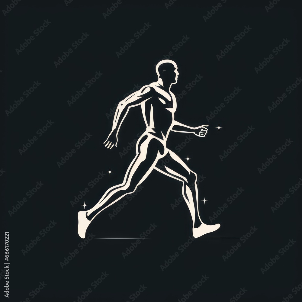 minimalistic runner silhouette icon minimalistic runner silhouette icon