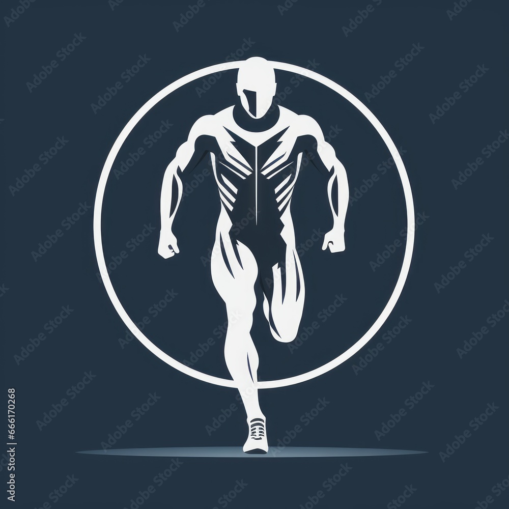 Fototapeta premium minimalistic runner silhouette icon