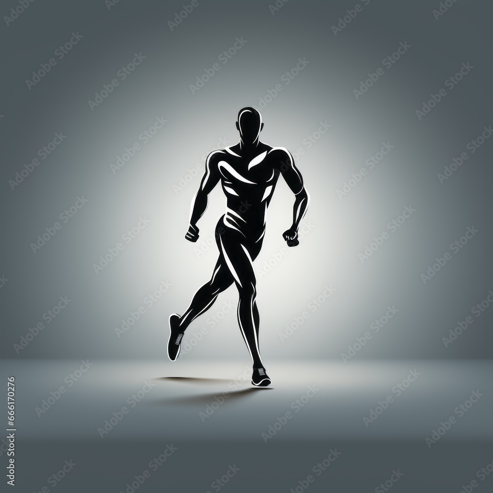 Obraz premium minimalistic runner silhouette icon