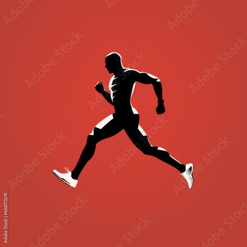 minimalistic runner silhouette icon