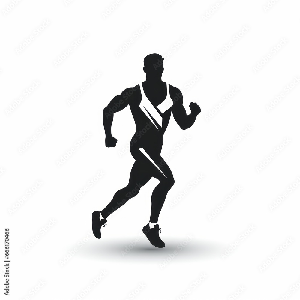 Naklejka premium runner silhouette icon