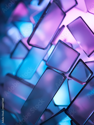 Purple crystal rhombus glass brick graphic poster web page PPT background