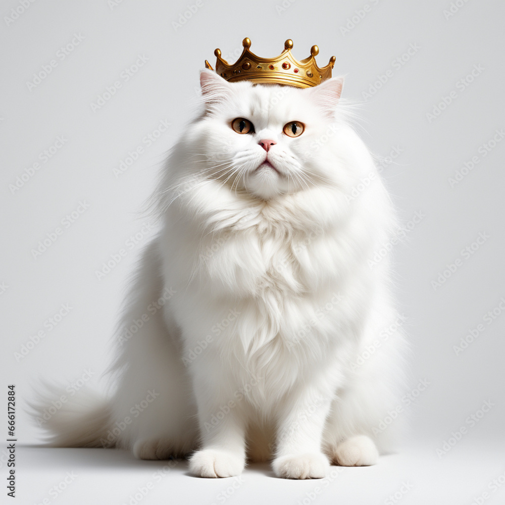 Cat wearing a crown, generative ai