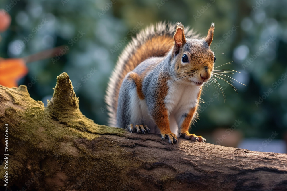 squirrel walking on tree branches