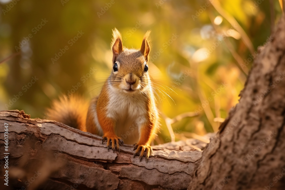 squirrel walking on tree branches squirrel walking on tree branches