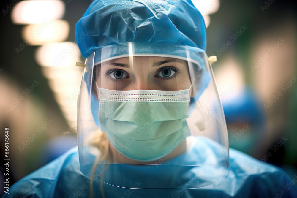 Portrait of an epidemiologist at work in a clinic. Concept of medicine and public health. Portrait of an epidemiologist at work in a clinic. Concept of medicine and public health.