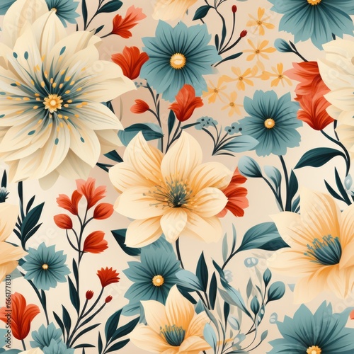 Beautiful elegant flower seamless pattern