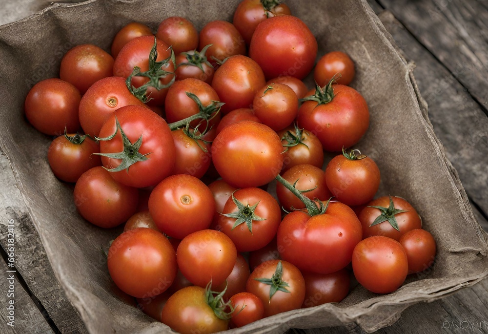 Fresh tomatoes picked from the bush.AI generated Fresh tomatoes picked from the bush.AI generated