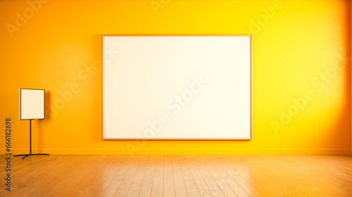 Yellow vintage board sign. For art texture  presentation design or web design and web background. Generative ai