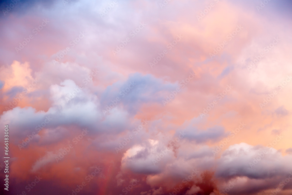 The Sunset Lit Colorful Cloudscape