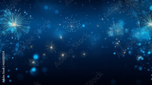 New year firework on blue background. Generative ai
