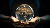green earth globe in hand creative concept generative ai 