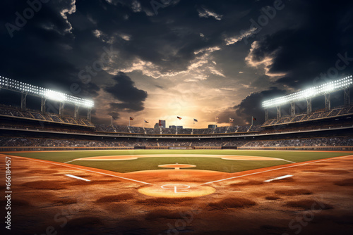 Nightfall on the Baseball Diamond: A Majestic Game Under the Stars