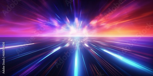 Colorful Abstract Background with Blurred Lights and Copy Space