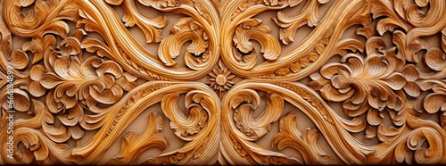 a wooden decorative traditional pattern textured handmade carving artwork woodwork background photo