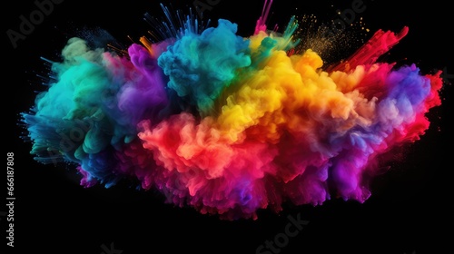 Colorful rainbow holi paint splash color powder explosion