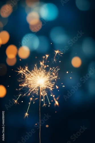 Spectacular Fireworks Display Streaming on Dark Blue Background