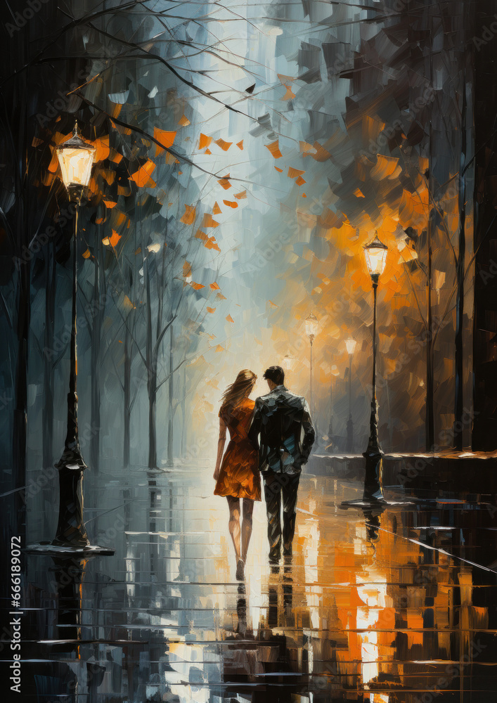 couple walking down the street