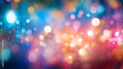 Vibrant Night Celebration: Colorful Abstract Bokeh in Bright Purple Circle generated by AI tool 