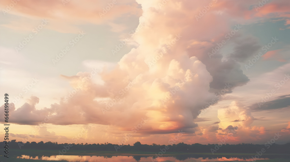 Obraz premium sunset sky and horizon