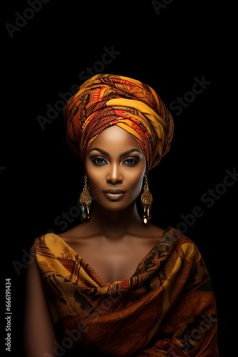 beautiful african woman with headscarf