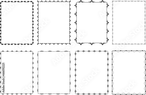 vector frames black on a white background