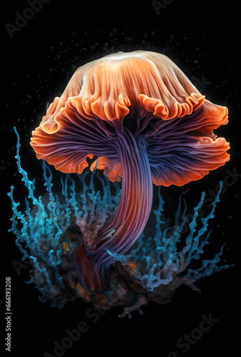 Colorful mushrooms, Artistic background
