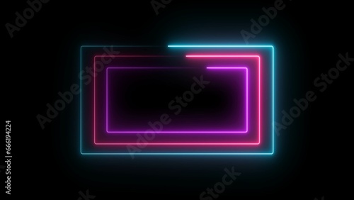 abstract bright neon rectangle illustration 4k