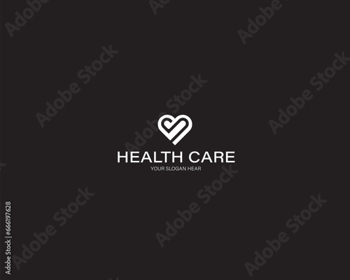 Modern health care logo design template 