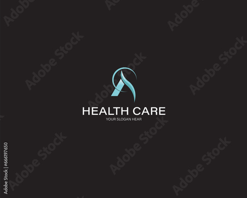Modern health care logo design template 