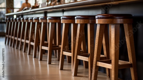 row of bar stools.