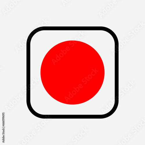 Red dot with a curved square icon.