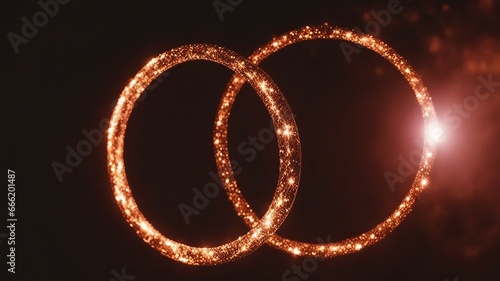 two rings on a black background _A fiery ring in the night sky, creating a spectacular display of light and heat_ fire, ring, night
