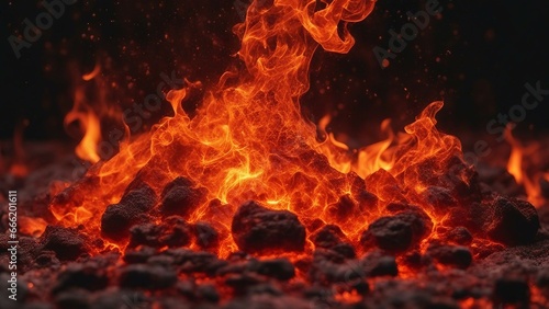 fire rising magma lava burning in flames