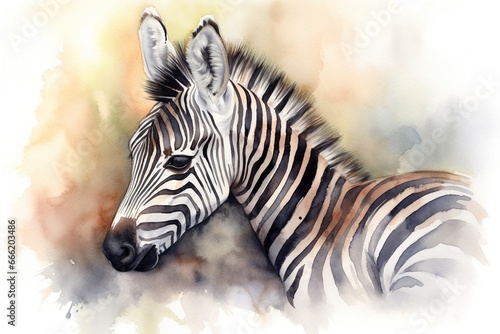 zebra drawing watercolor
