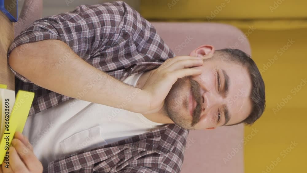 Vertical video of Man thinking about happy memories. Vertical video of Man thinking about happy memories.