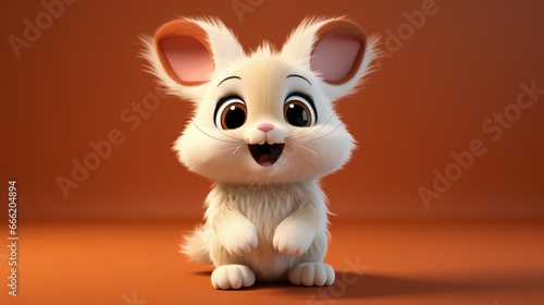 Cute baby rabbit smiling Generated by AI