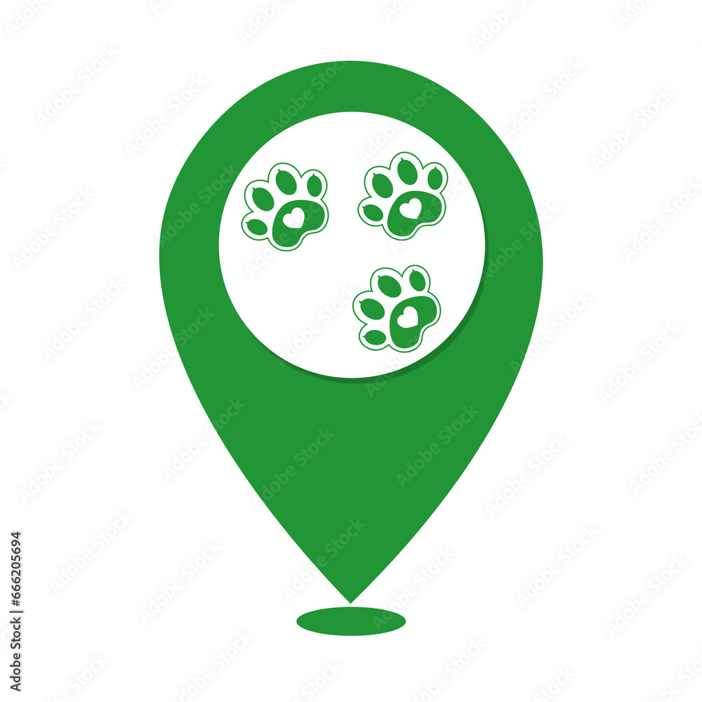green paw animal walking location icon green paw animal walking location icon