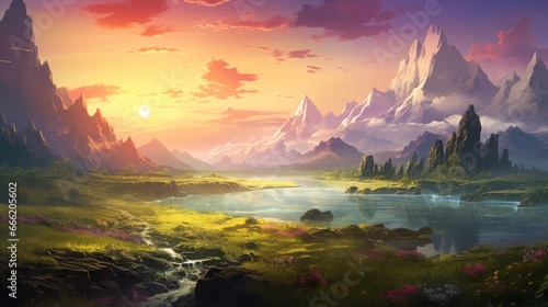 Open World Fantasy Landscape Game Art