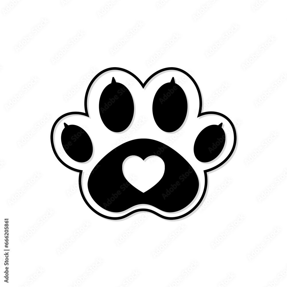black paw animal circle icon
