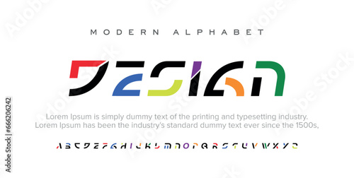 DESIGN Modern minimal abstract alphabet fonts. Typography technology, electronic, movie, digital, music, future, logo creative font. vector illustration