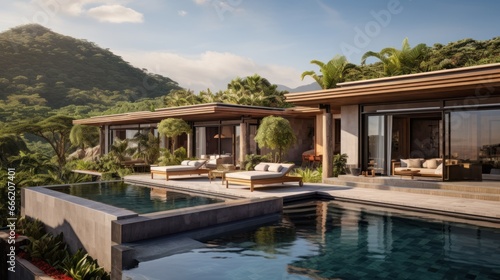 Luxury villa designed as a wellness retreat, including spa rooms, meditation gardens, and health focused amenities © Damian Sobczyk