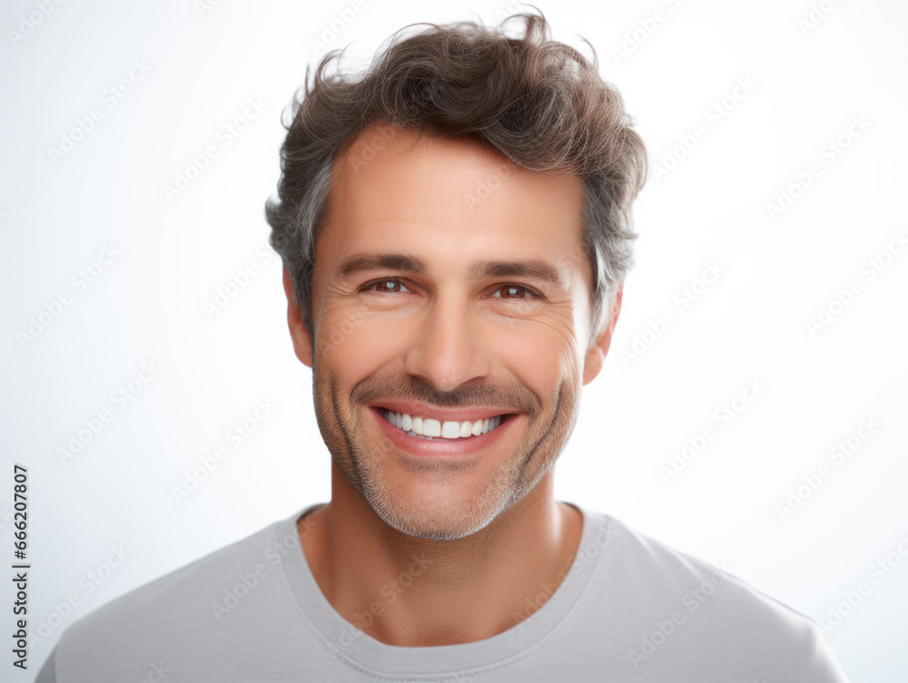 A portrait of a smiling character showing teeth
A portrait of a smiling character showing teeth