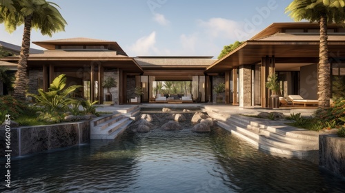 Luxury villa designed as a wellness retreat, including spa rooms, meditation gardens, and health focused amenities © Damian Sobczyk