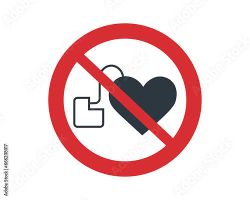 No Cardiac Pacemaker Symbol
