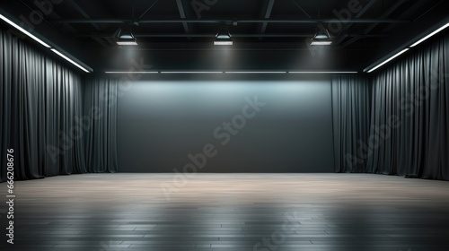 A dark grey gradient spotlight at studio. © visoot