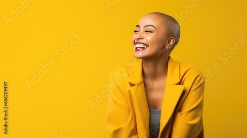 Portrait of an optimistic woman with cancer  photo