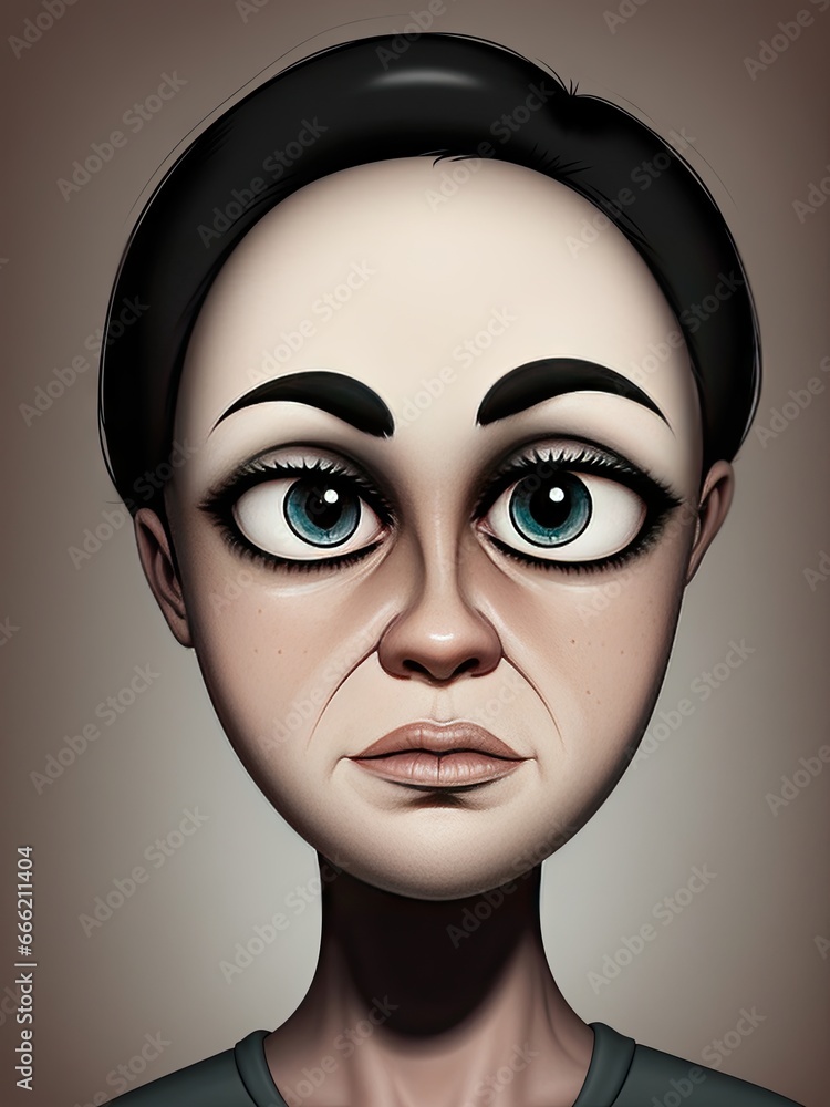 a digital painting of a woman's face with blue eyes. generative ai a digital painting of a woman's face with blue eyes. generative ai
